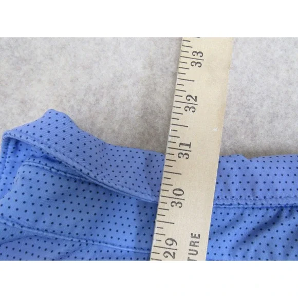 Rorie Whelan Golf Mens Blue Micro Dot Performance Polo Shirt Size Medium Stretch - Picture 7 of 7